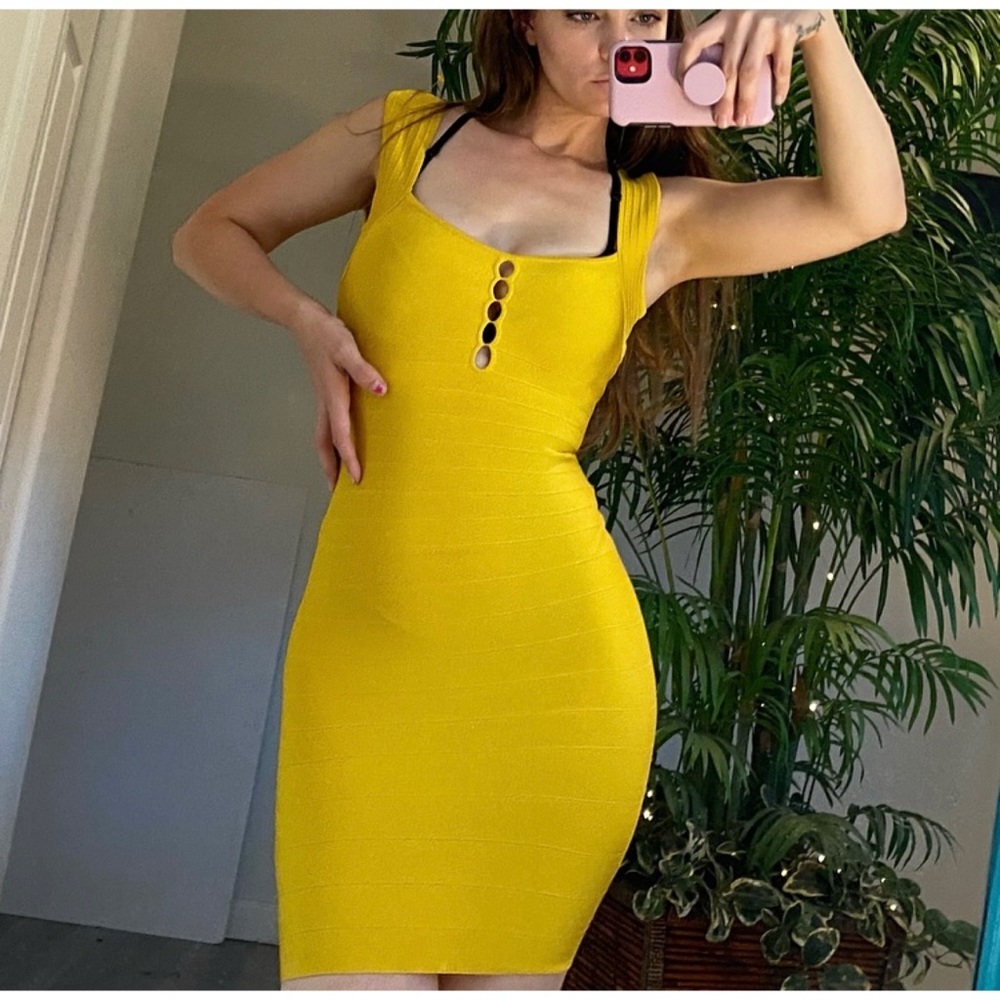 Marciano Los Angeles XS Gold Skin Tight Dress